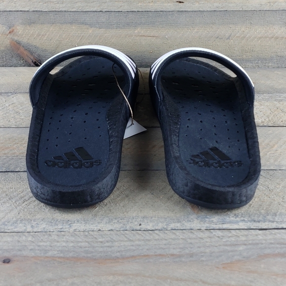 adidas Adilette Boost Men\'s Slides Sandals Black White Supreme Cushioning main image 7